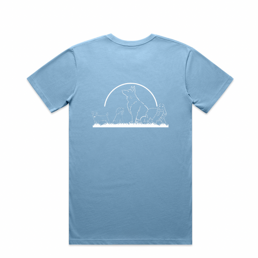 AOTP Shadow tees - Black, Blue with Blue Print - UNISEX SIZING